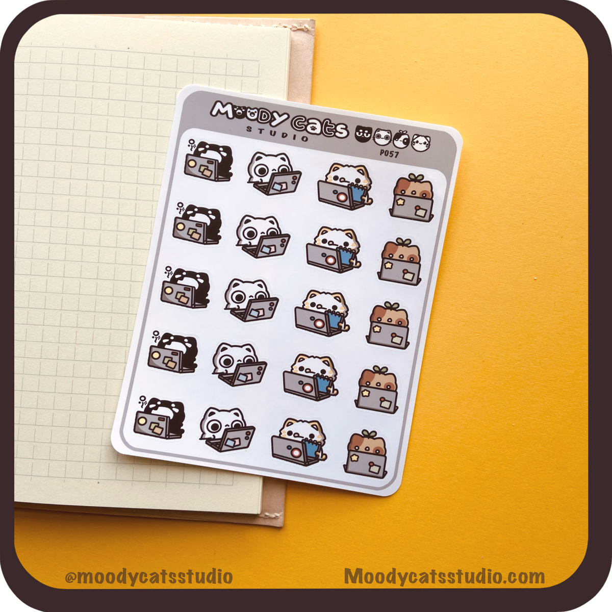 More Work Sticker Sheet – Moody Cats Studio